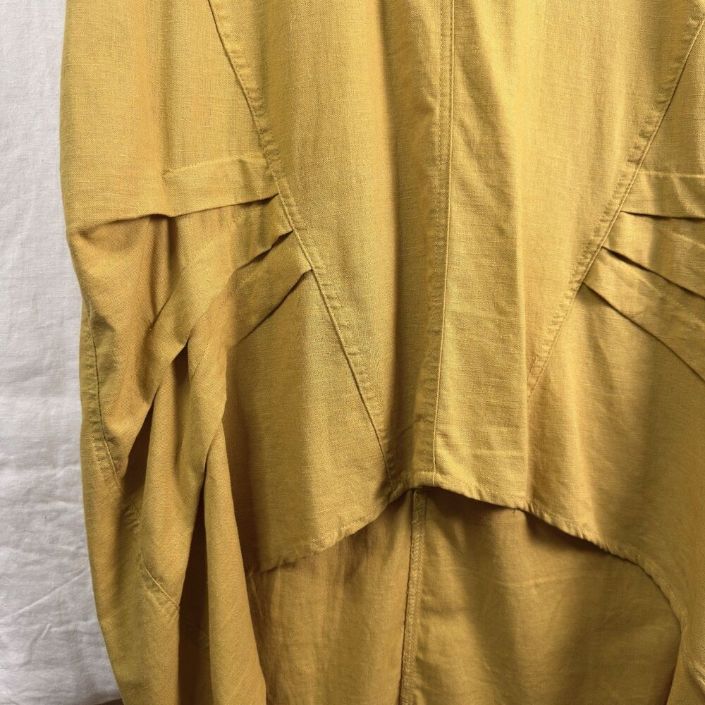 for cynthia linen blend lagenlook cocoon dress cowl neck mustard size large - Picture 13 of 13